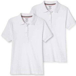 French Toast Kids White Polo Shirts Size L Pack if 2 Shirts